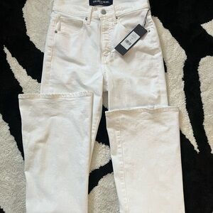 Veronica Beard Cream Beverly Skinny Flare Jeans